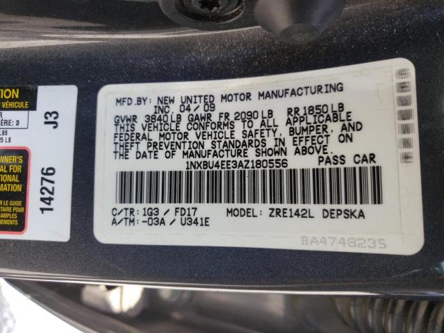 Photo 10 from auction – 2010 TOYOTA COROLLA BA with VIN 1NXBU4EE3AZ180556