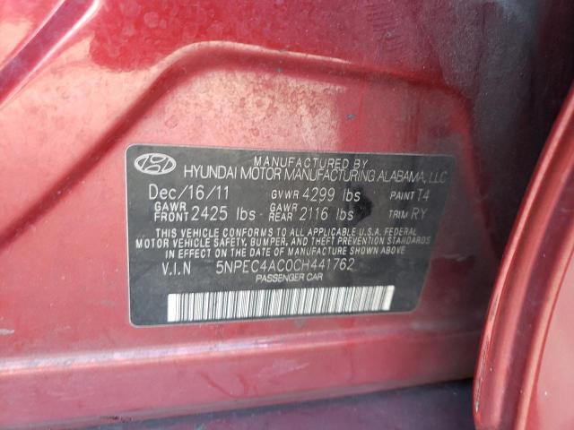 Photo 10 from auction – 2012 HYUNDAI SONATA SE with VIN 5NPEC4AC0CH441762