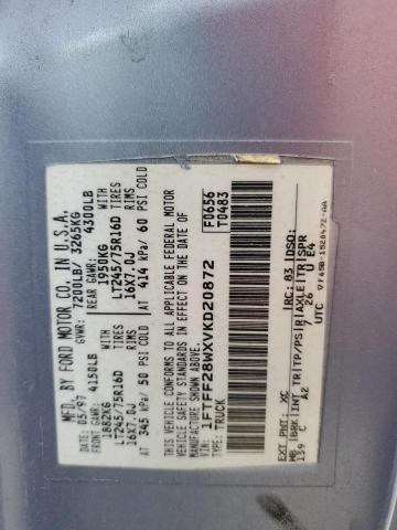 Photo 10 from auction – 1997 FORD F250 with VIN 1FTFF28WXVKD20872