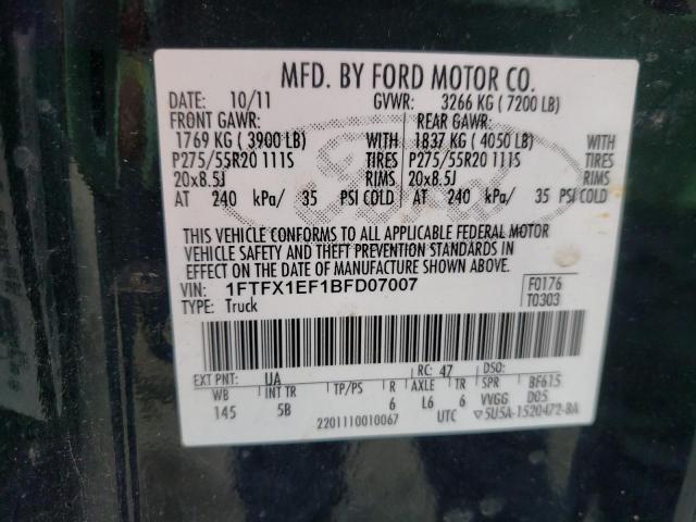 Photo 10 from auction – 2011 FORD F150 SUPER with VIN 1FTFX1EF1BFD07007