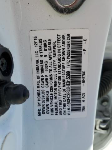 Photo 10 from auction – 2017 HONDA CIVIC LX with VIN 19XFC2F55HE015399