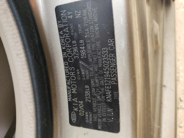 Photo 10 from auction – 2004 KIA SPECTRA LX with VIN KNAFE121945023533