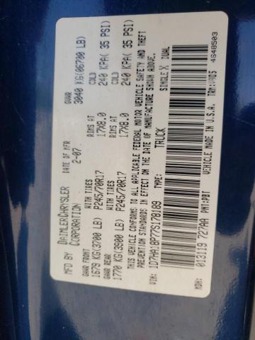 Photo 10 from auction – 2007 DODGE RAM 1500 S with VIN 1D7HA18P77S178189