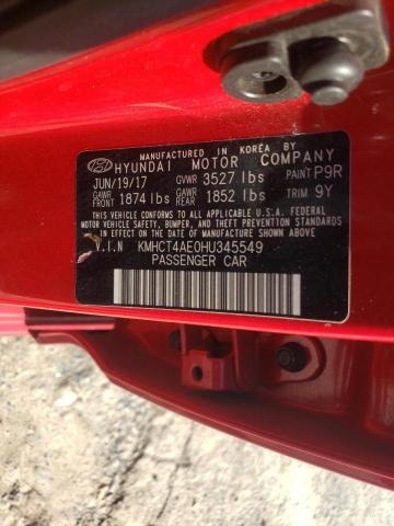Photo 10 from auction – 2017 HYUNDAI ACCENT SE with VIN KMHCT4AE0HU345549