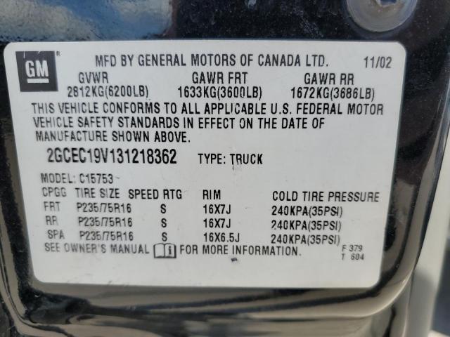 Photo 10 from auction – 2003 CHEVROLET SILVERADO with VIN 2GCEC19V131218362