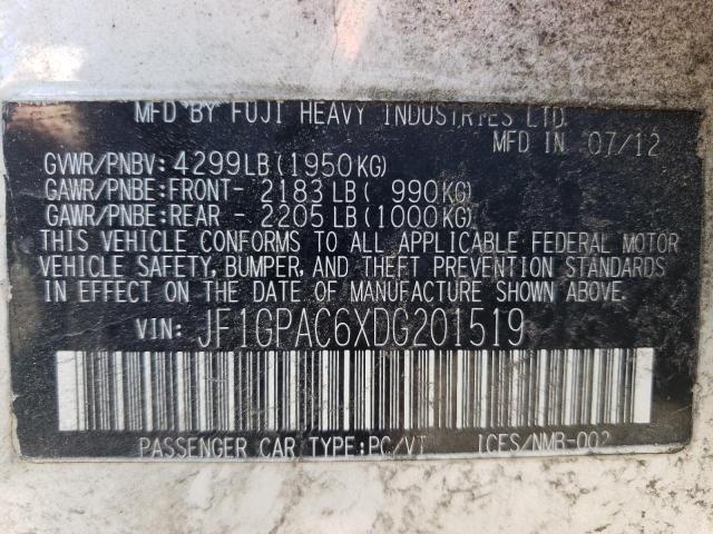 Photo 10 from auction – 2013 SUBARU IMPREZA PR with VIN JF1GPAC6XDG201519