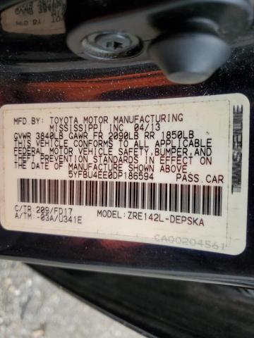 Photo 10 from auction – 2013 TOYOTA COROLLA BA with VIN 5YFBU4EE0DP186594