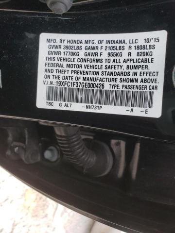 Photo 10 from auction – 2016 HONDA CIVIC EX with VIN 19XFC1F37GE000426