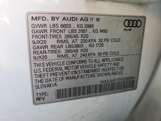 Photo 10 from auction – 2017 AUDI Q7 with VIN WA1LAAF77HD036254