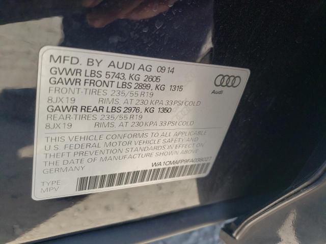 Photo 10 from auction – 2015 AUDI Q5 TDI PRE with VIN WA1CMAFP9FA038027