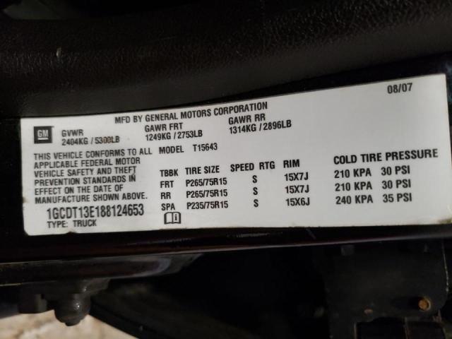Photo 10 from auction – 2008 CHEVROLET COLORADO with VIN 1GCDT13E188124653