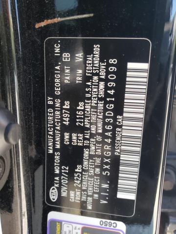 Photo 10 from auction – 2013 KIA OPTIMA SX with VIN 5XXGR4A63DG149098