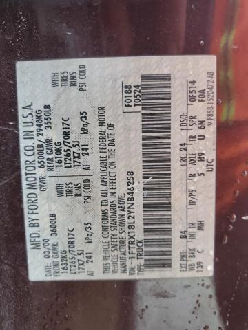 Photo 10 from auction – 2000 FORD F150 with VIN 1FTRX18L2YNB46258