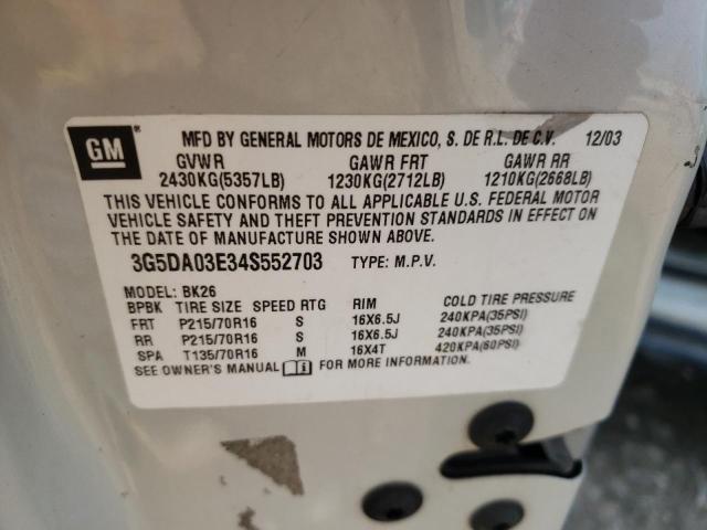 Photo 10 from auction – 2004 BUICK RENDEZVOUS with VIN 3G5DA03E34S552703
