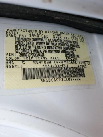 Photo 10 from auction – 2012 NISSAN VERSA S with VIN 3N1BC1CP3CK814626