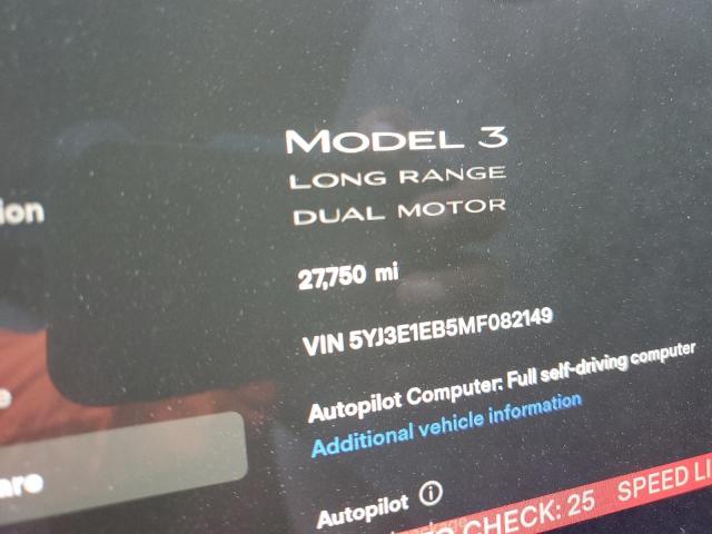 Photo 8 from auction – 2021 TESLA MODEL 3 with VIN 5YJ3E1EB5MF082149