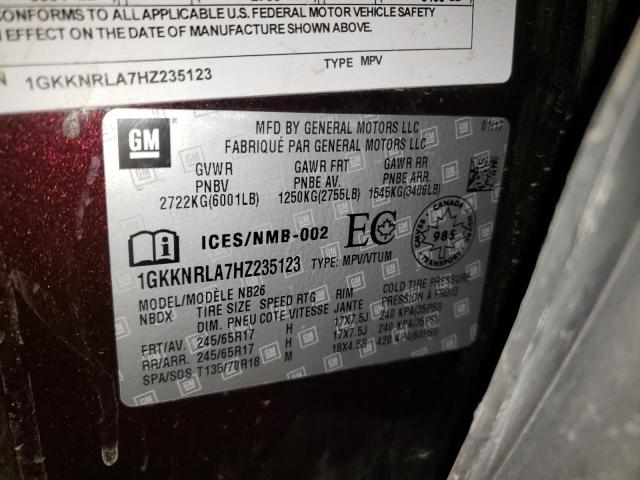 Photo 10 from auction – 2017 GMC ACADIA SLE with VIN 1GKKNRLA7HZ235123