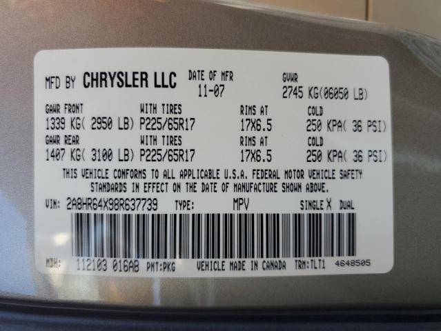 Photo 10 from auction – 2008 CHRYSLER TOWN & COU with VIN 2A8HR64X98R637739