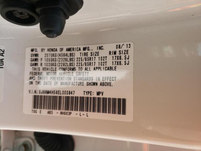 Photo 10 from auction – 2014 HONDA CR-V EX with VIN 5J6RM4H58EL000847