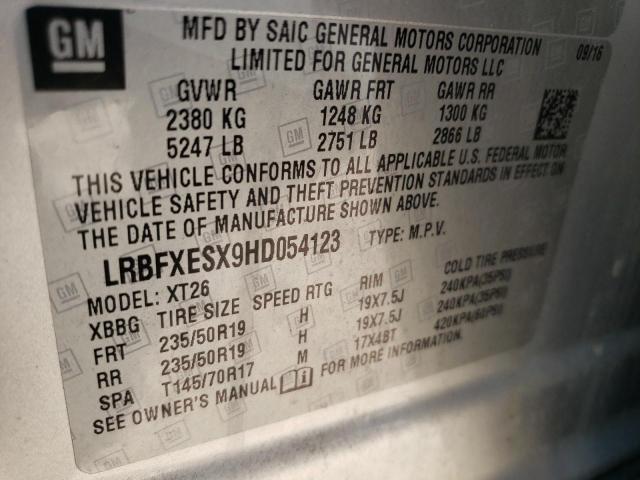 Photo 10 from auction – 2017 BUICK ENVISION P with VIN LRBFXESX9HD054123