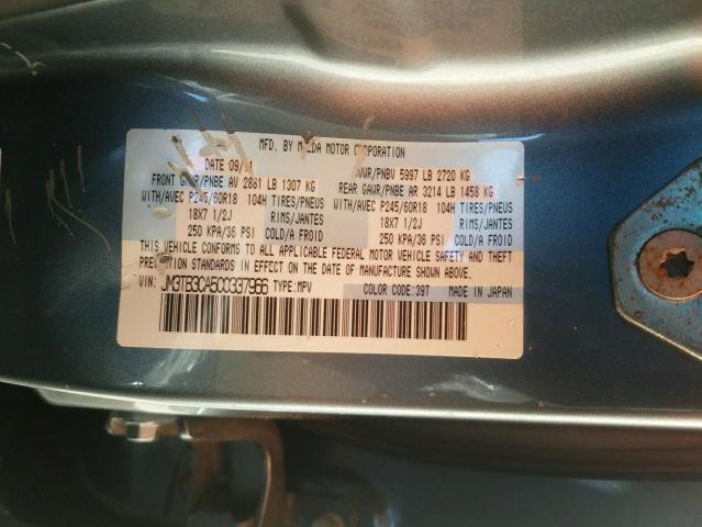 Photo 10 from auction – 2012 MAZDA CX-9 with VIN JM3TB3CA5C0337966