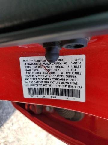 Photo 10 from auction – 2018 HONDA CIVIC LX with VIN 2HGFC2F55JH607025