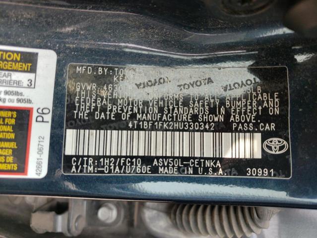Photo 10 from auction – 2017 TOYOTA CAMRY LE with VIN 4T1BF1FK2HU330342