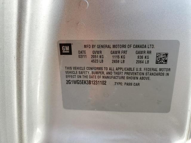 Photo 10 from auction – 2011 CHEVROLET IMPALA LT with VIN 2G1WG5EK3B1231102