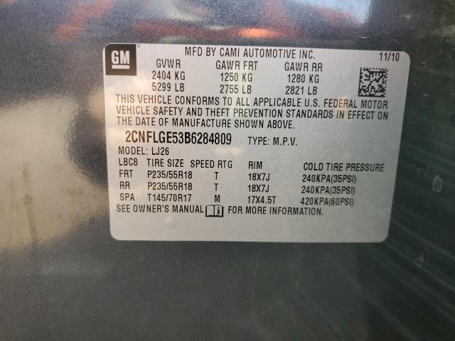 Photo 10 from auction – 2011 CHEVROLET EQUINOX LT with VIN 2CNFLGE53B6284809