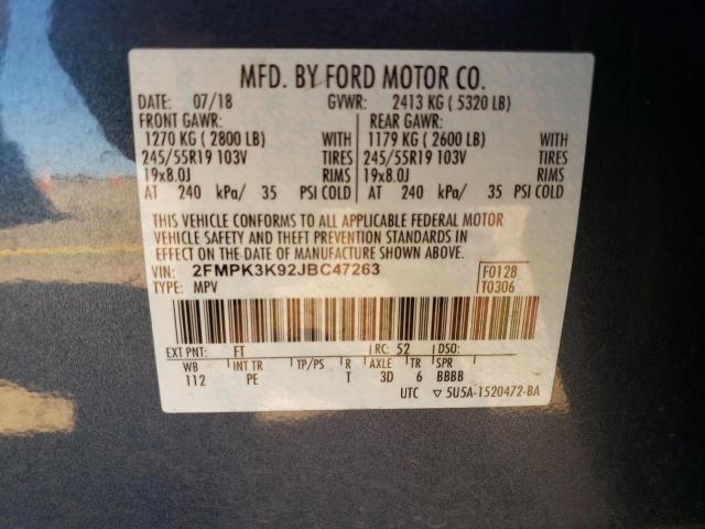 Photo 10 from auction – 2018 FORD EDGE TITAN with VIN 2FMPK3K92JBC47263