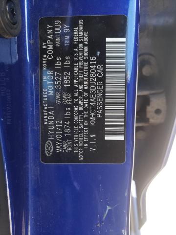 Photo 10 from auction – 2013 HYUNDAI ACCENT GLS with VIN KMHCT4AE3DU280416