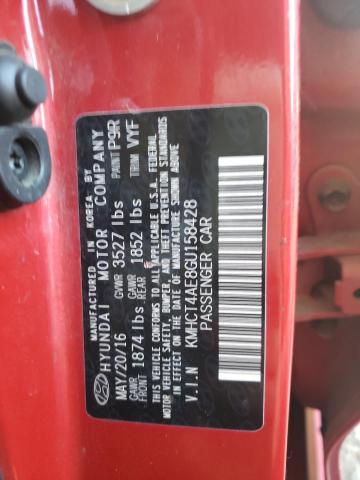 Photo 10 from auction – 2016 HYUNDAI ACCENT SE with VIN KMHCT4AE8GU158428