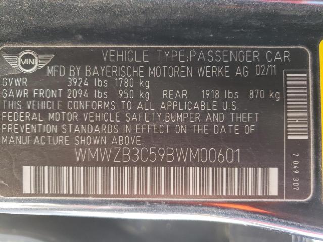 Photo 10 from auction – 2011 MINI COOPER COU with VIN WMWZB3C59BWM00601