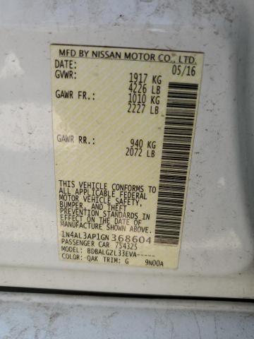 Photo 10 from auction – 2016 NISSAN ALTIMA 2.5 with VIN 1N4AL3AP1GN368604