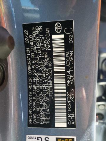 Photo 10 from auction – 2022 TOYOTA COROLLA LE with VIN JTDEPMAE7N3014812