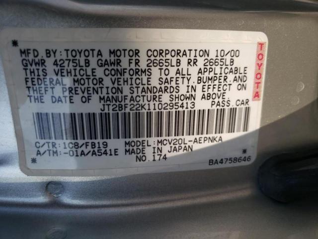 Photo 10 from auction – 2001 TOYOTA CAMRY CE with VIN JT2BF22K110295413
