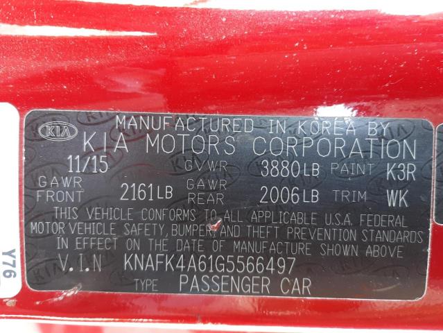 Photo 10 from auction – 2016 KIA FORTE LX with VIN KNAFK4A61G5566497