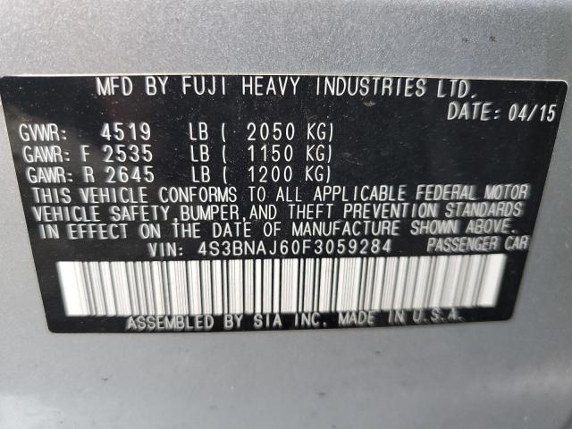 Photo 10 from auction – 2015 SUBARU LEGACY 2.5 with VIN 4S3BNAJ60F3059284