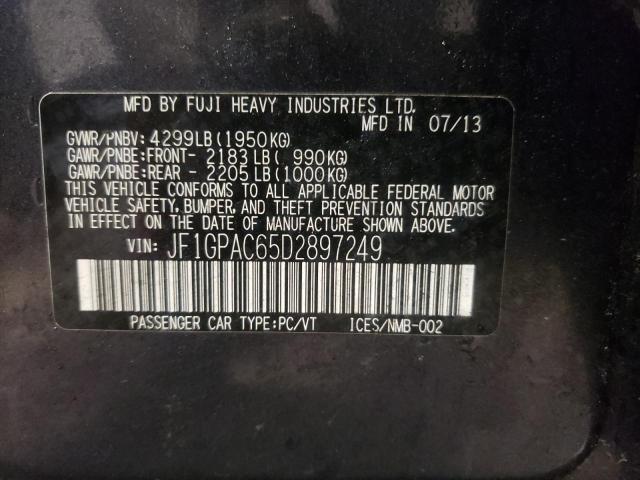 Photo 10 from auction – 2013 SUBARU IMPREZA PR with VIN JF1GPAC65D2897249