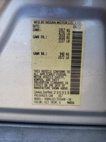 Photo 10 from auction – 2017 NISSAN ALTIMA 2.5 with VIN 1N4AL3AP9HC235313