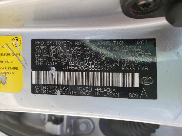 Photo 10 from auction – 2005 LEXUS ES 330 with VIN JTHBA30G455082473
