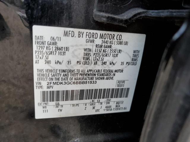 Photo 10 from auction – 2011 FORD EDGE SE with VIN 2FMDK3GC6BBB51533