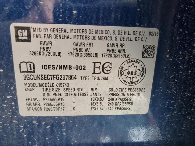 Photo 10 from auction – 2015 CHEVROLET SILVERADO with VIN 3GCUKSEC7FG297864