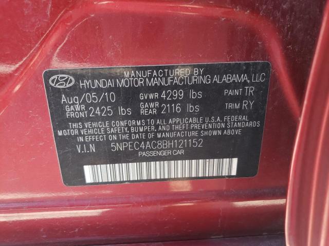 Photo 10 from auction – 2011 HYUNDAI SONATA SE with VIN 5NPEC4AC8BH121152