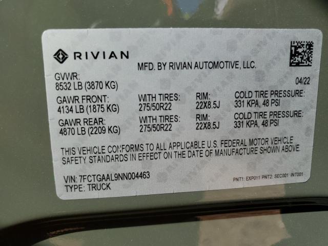 Photo 10 from auction – 2022 RIVIAN R1T LAUNCH with VIN 7FCTGAAL9NN004463