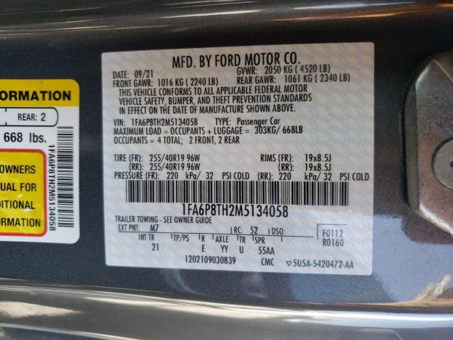 Photo 10 from auction – 2021 FORD MUSTANG with VIN 1FA6P8TH2M5134058