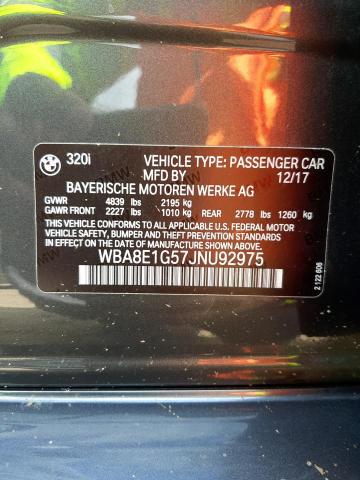 Photo 10 from auction – 2018 BMW 320 I with VIN WBA8E1G57JNU92975