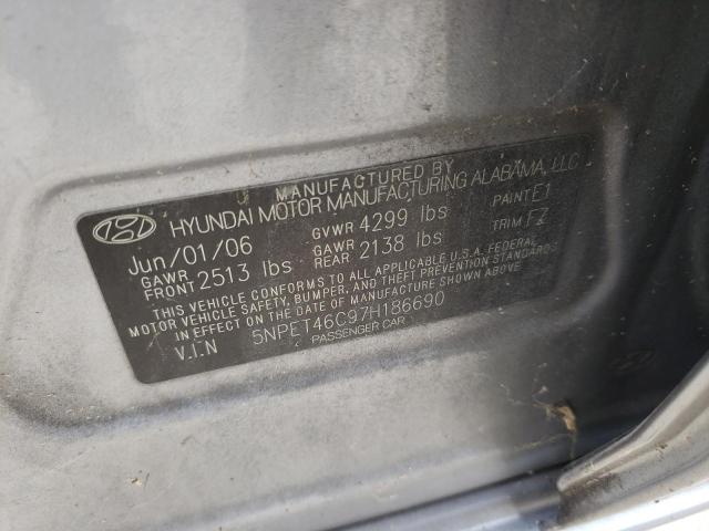 Photo 10 from auction – 2007 HYUNDAI SONATA GLS with VIN 5NPET46C97H186690