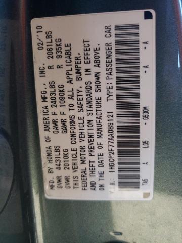 Photo 10 from auction – 2010 HONDA ACCORD EX with VIN 1HGCP2F77AA089121