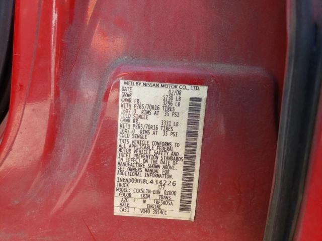 Photo 10 from auction – 2008 NISSAN FRONTIER C with VIN 1N6AD09U58C434226
